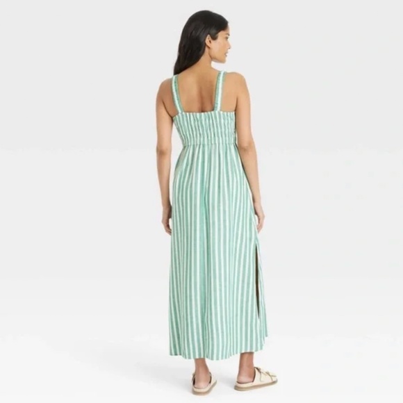 Universal Thread Green and White Striped Maxi Dress - Picture 2 of 5